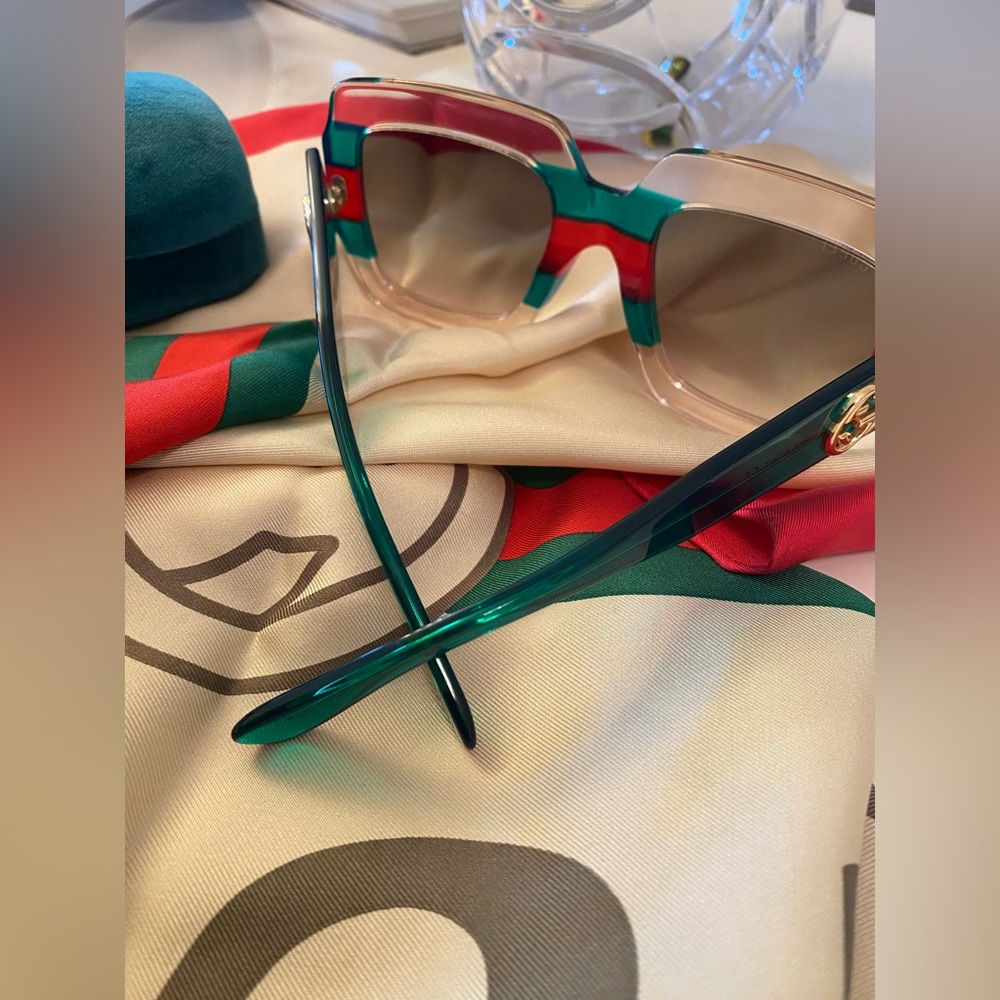 Gucci Green, clear and Red Sunglasses